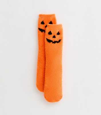 Orange Pumpkin Halloween Cosy Socks