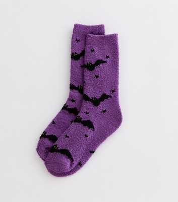 Purple Bat Cosy Halloween Socks