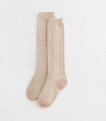 Cream Cable Knit Socks