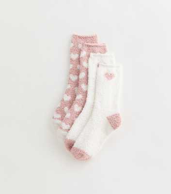 Pack of 2 Pink Heart Cosy Socks