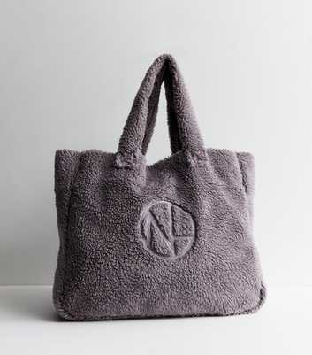 Mauve Oversized Borg Tote Bag