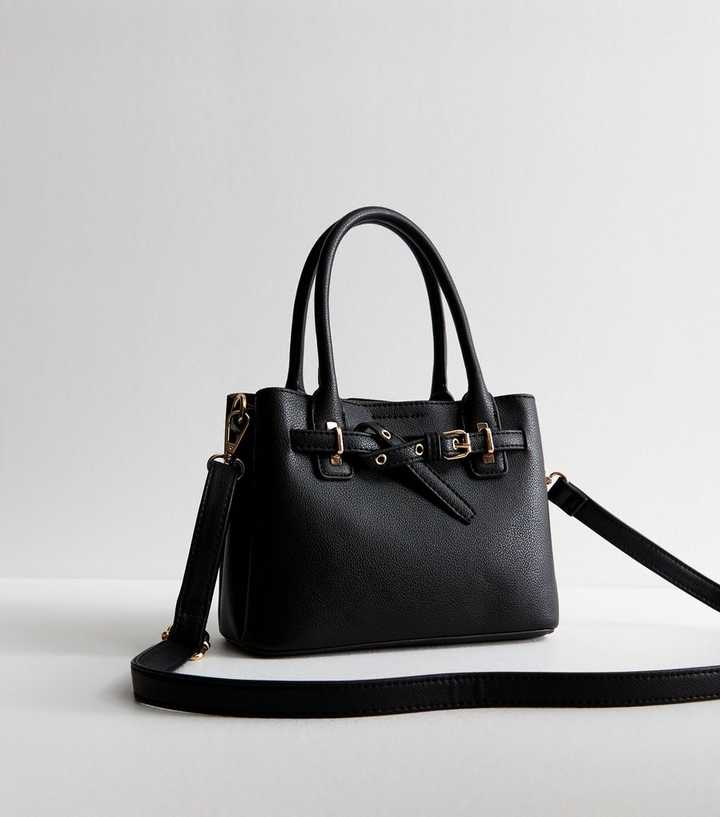 Black Mini Top Handle Crossbody Bag 