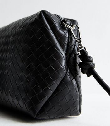 Black woven crossbody bag online