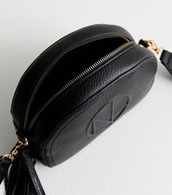 Black Logo Half Moon Crossbody Bag New Look