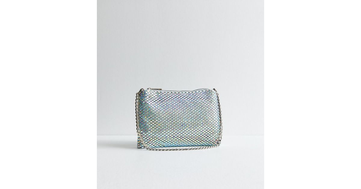 White Clutch with Diamante Feature main image 0