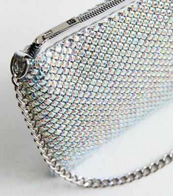 New look clutch bags silver online