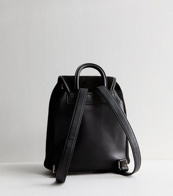 Black Faux Suede Backpack New Look