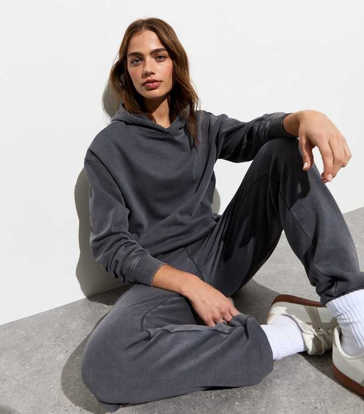 Grey Acid Wash Soft Joggers