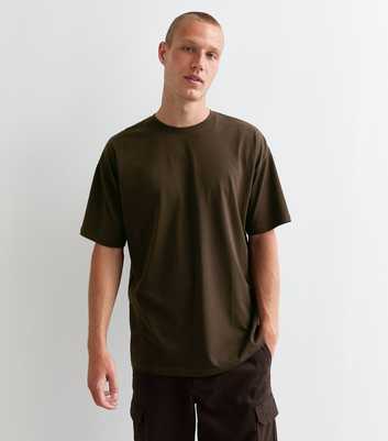 Brown Cotton Oversized T-Shirt 