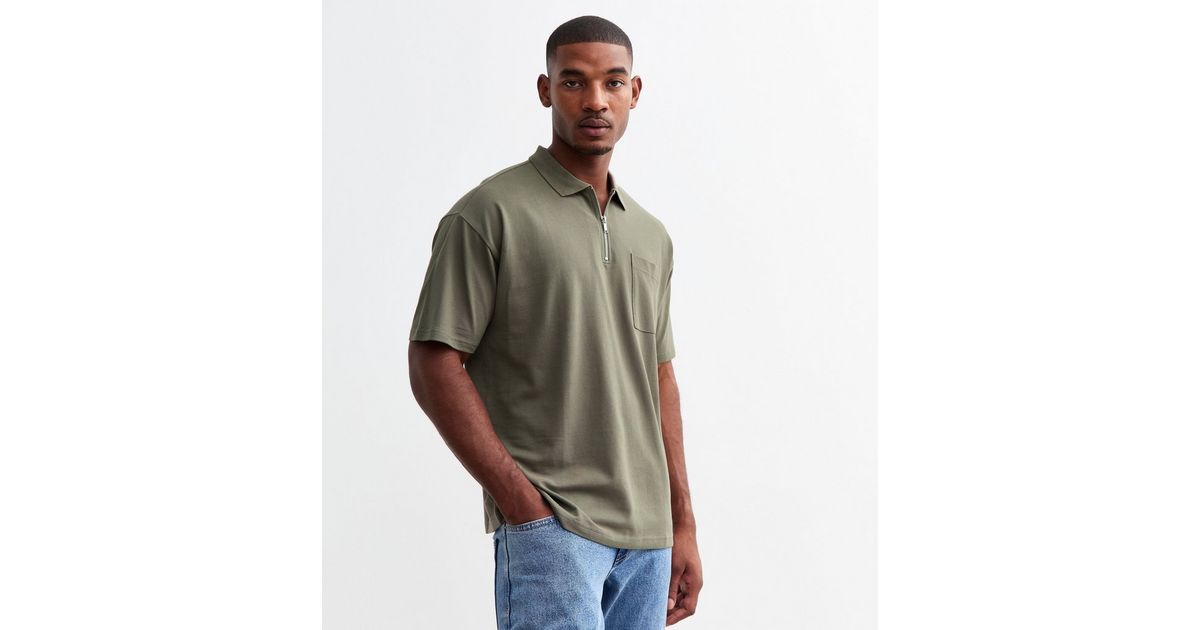 Oversized Cotton Blend Polka Dot Shirt in Khaki Short Sleeve Relaxed Fit Inclusive Sizing main image 1