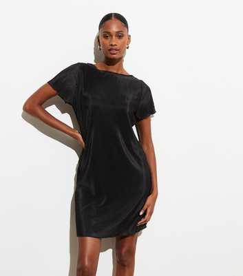 Black Plissé Mini Dress