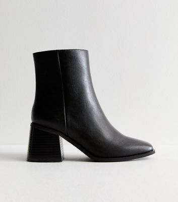 Black Block Heel Ankle Boots New Look