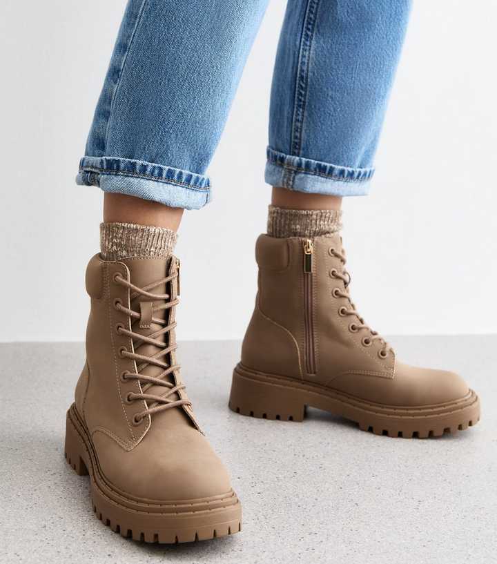 Womens Boots Tan Faux Leather Boots Roper Womens Ava Emboss Tan