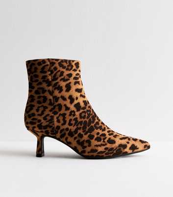 Stone Animal Print Heel Ankle Boots