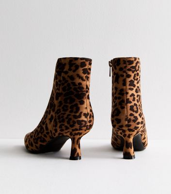 Boots with leopard print heel hotsell