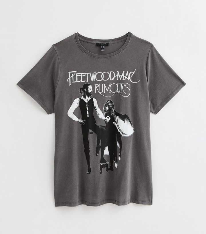 Curves Dark Grey Fleetwood Mac Rumours Oversized T-Shirt | New Look