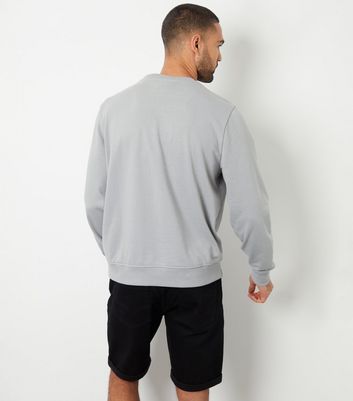 Men's Threadbare Grey Crew Neck Sweatshirt New Look