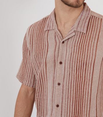 Men's Threadbare Rust Textured Shirt New Look