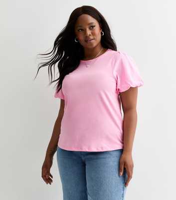 Curves Pink Cotton Puff Ball T-Shirt