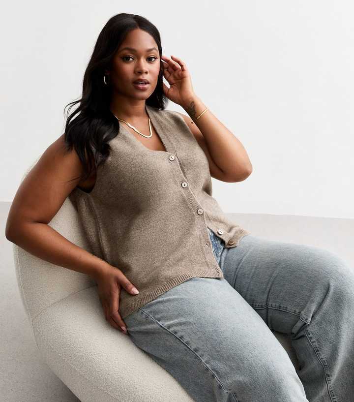 Knitted Vest Outfit Ideas Plus Size Sweater Vest Button Up Sweater