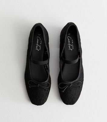 Black lace up ballet pumps on sale