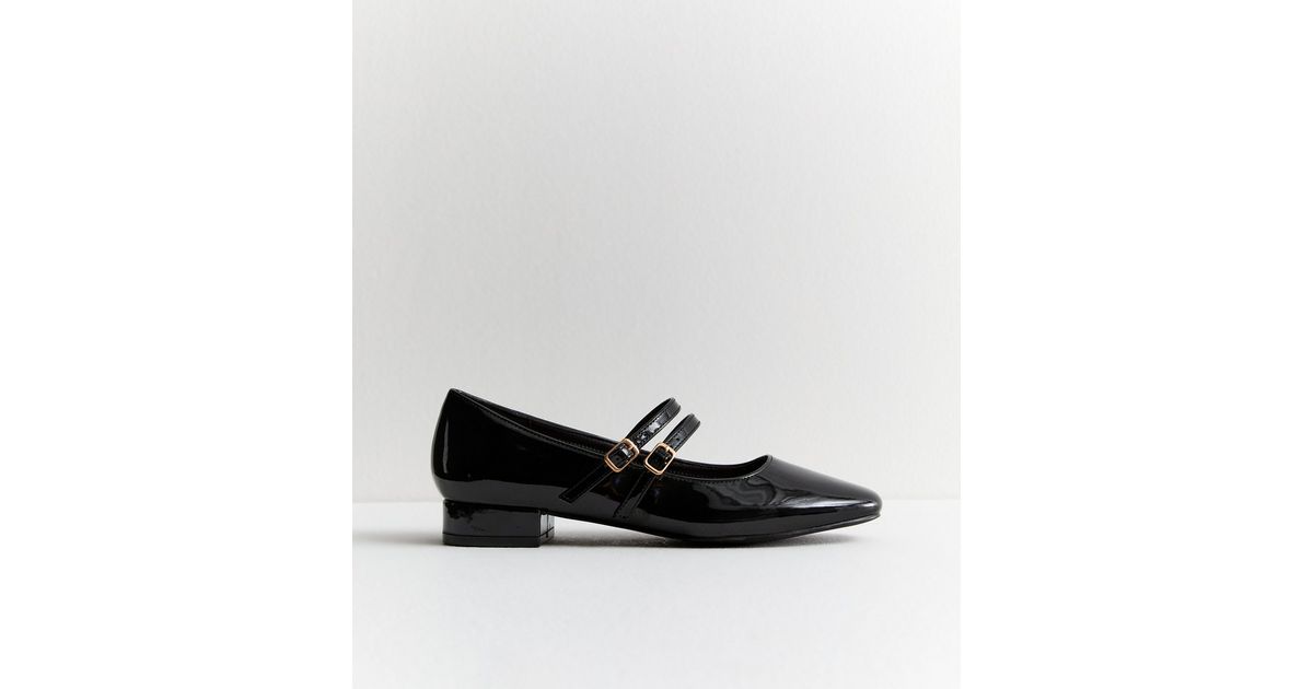 Black Double Strap Ballet Pumps New Look