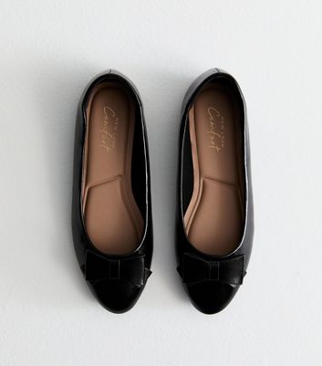 New look black ballet pumps hotsell