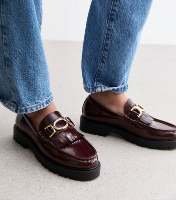 Sale burgundy patent loafers Top Sale