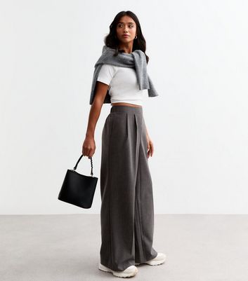 Grey tailored trousers women's discount