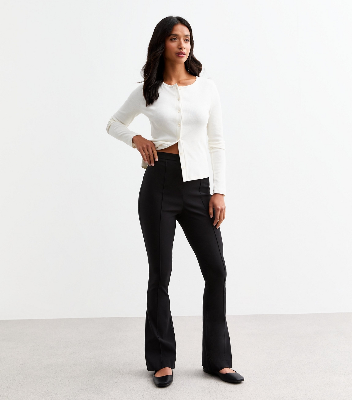 Women's Petite Black Bootcut Trousers New Look