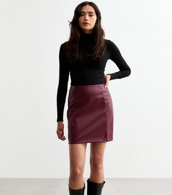 Faux leather skirt oxblood hotsell