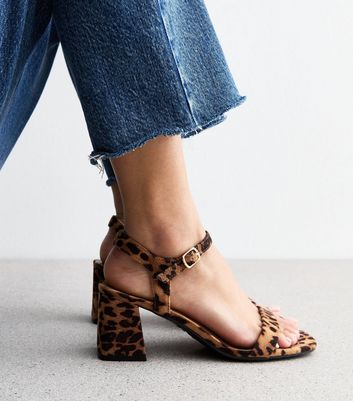 Leopard print block heels hotsell