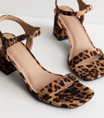 Leopard print sandals with heel best sale