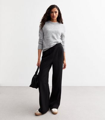 Tall Black Pull On Wide Leg Trousers New Look