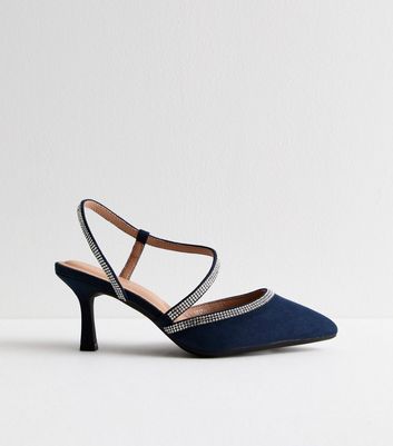 Navy shops blue kitten heel sandals