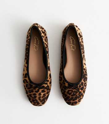 Brown Leopard Print Ballet Pumps 