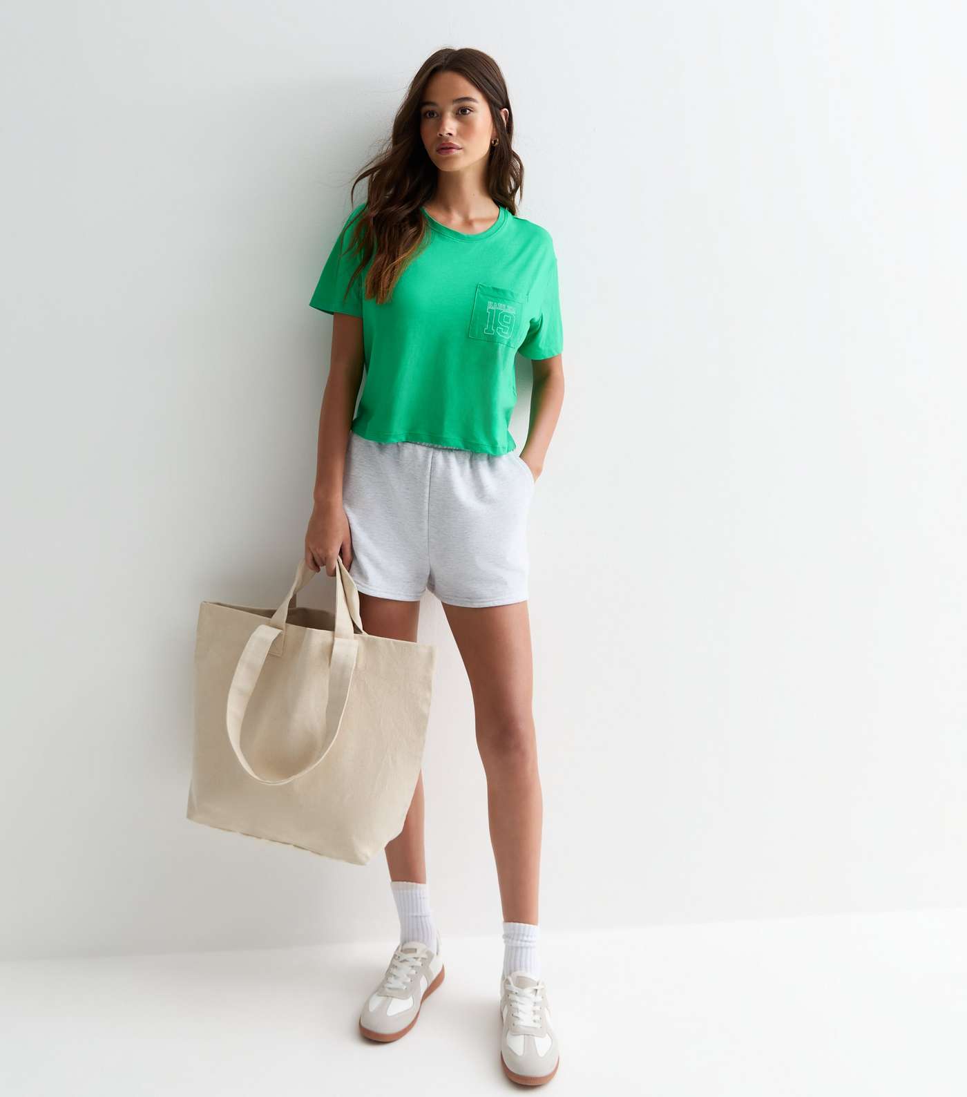 Green Harlem Boxy Crop Cotton T-Shirt Image 2