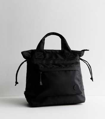 Black Nylon Drawstring Backpack