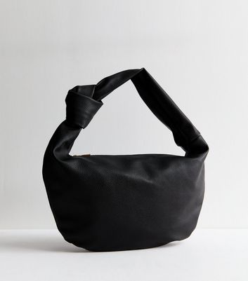 Black Leather-Look Knot Strap Shoulder Bag | New Look