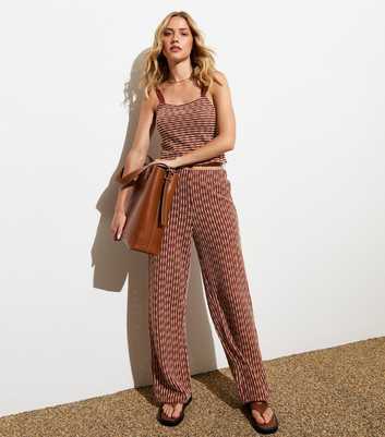 ONLY Rust High Waist Knit Trousers