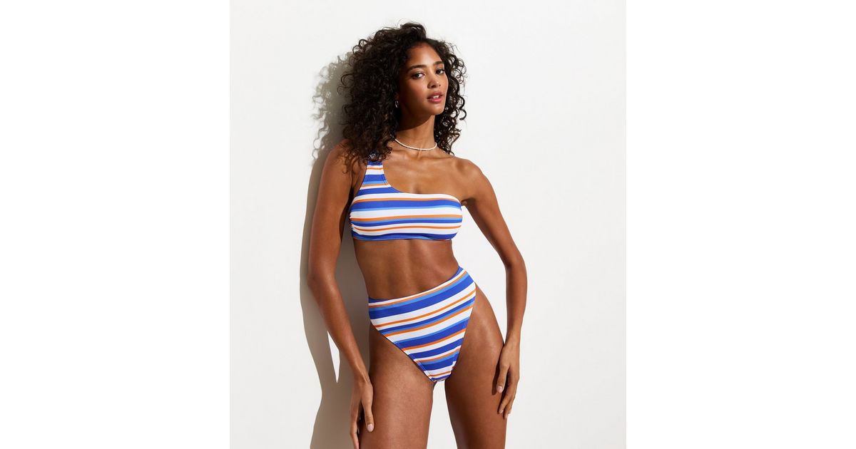 Ara Stripe High-Waist Bikini Bottoms main image 1