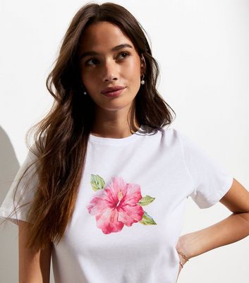 Flower print t shirt best sale