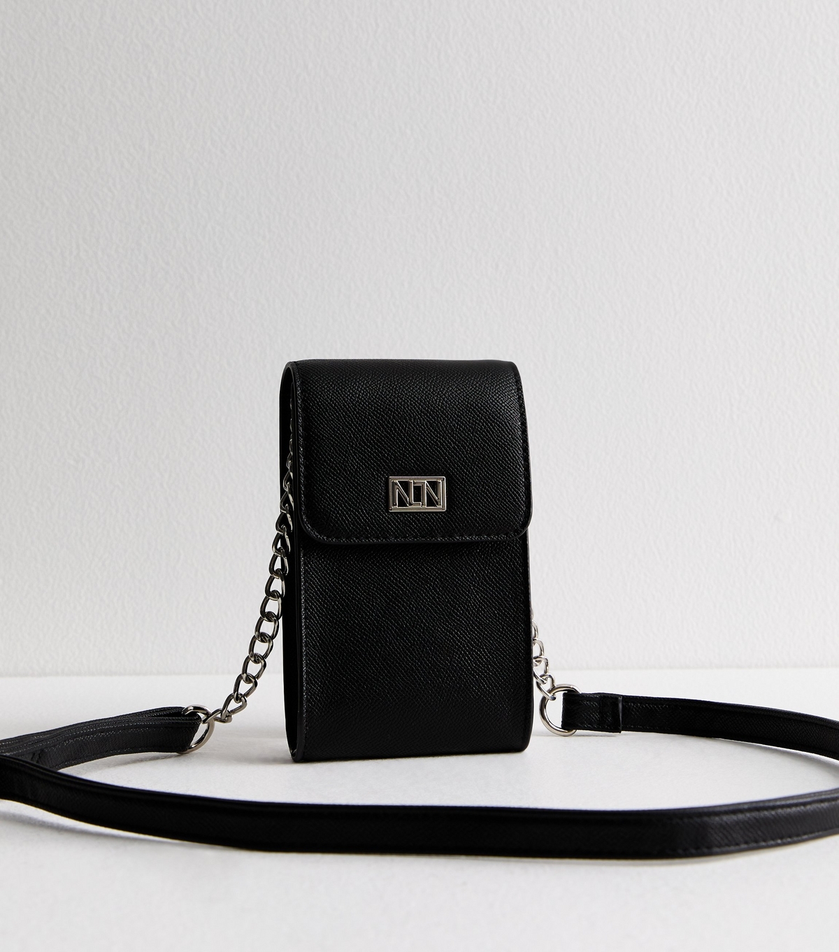 Black Leather-Look Cross-Body Phone Bag New Look