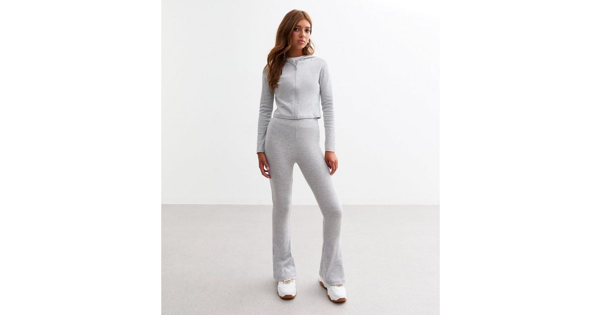 Girls Grey Flared Leggings New Look
