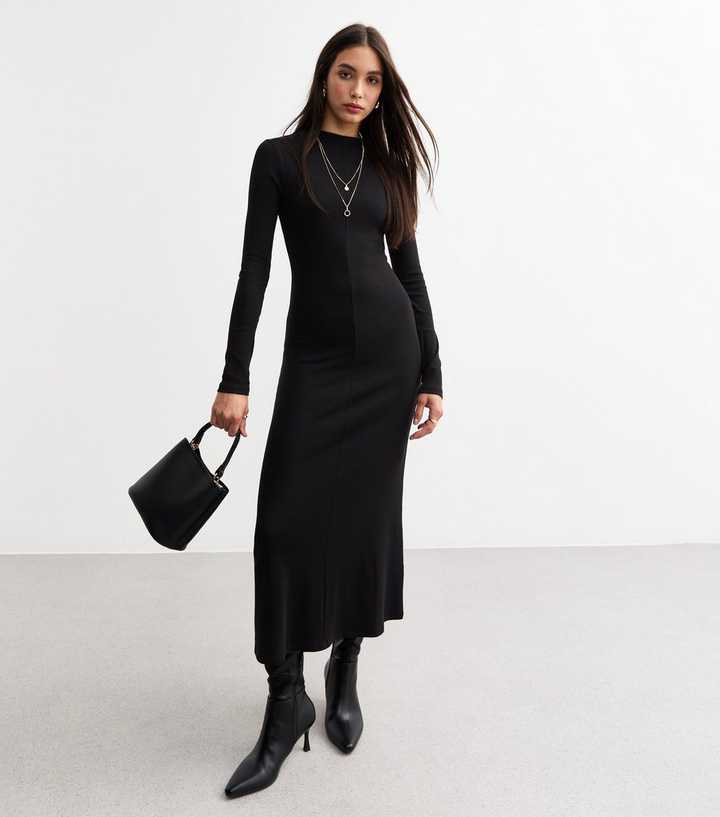 black date night dress Black Satin Mini Dress - Backless Mini Dress main image 1