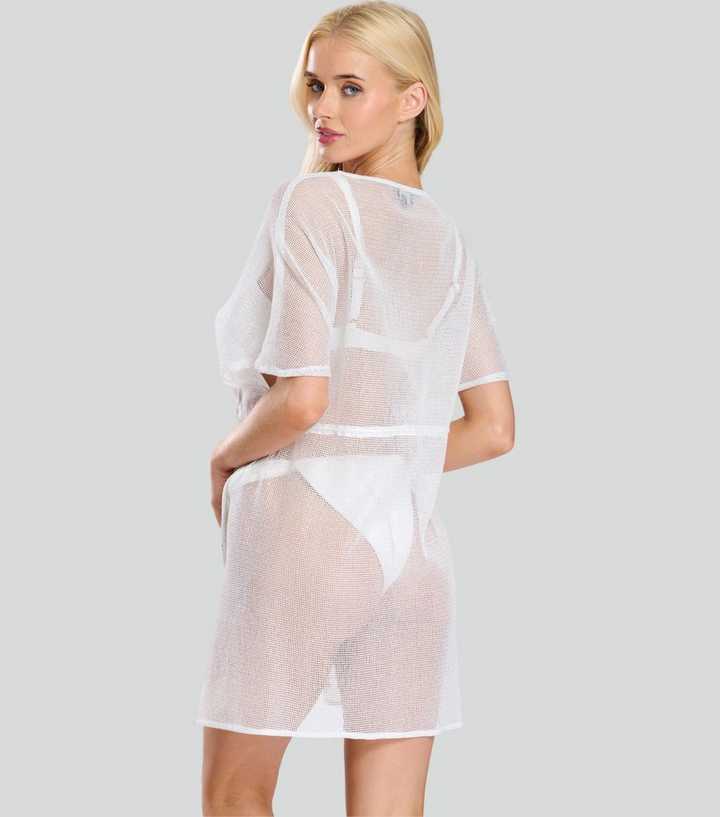 South Beach White Cotton Sheer Mini Beach Dress | New Look South Beach White Cotton Sheer Mini Beach Dress | New Look