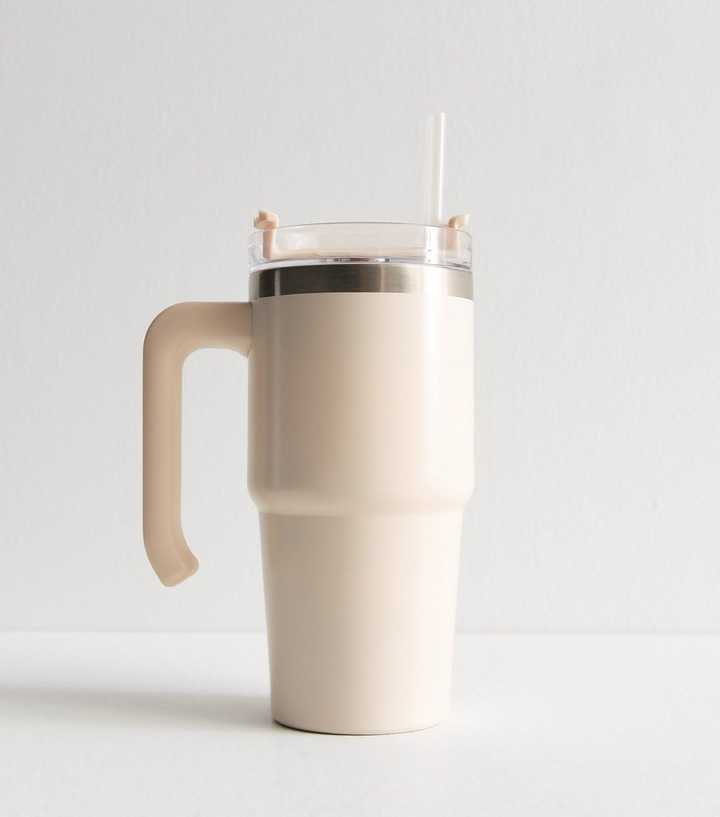Cream 550ml Insulated Straw Drinks Cup