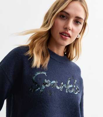 Blue Sequinned Sparkle Jumper