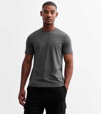 Grey Cotton Crew Neck T-Shirt