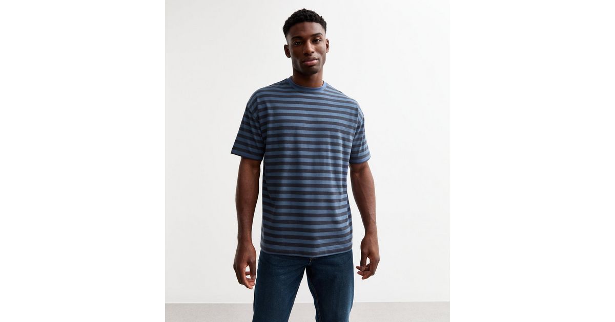 Turquoise-Blue Striped Oversize Shirt main image 0